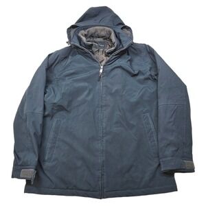 Weatherproof‎ Bib Hooded Jacket Mens Large Blue Full Zip Coat Lined